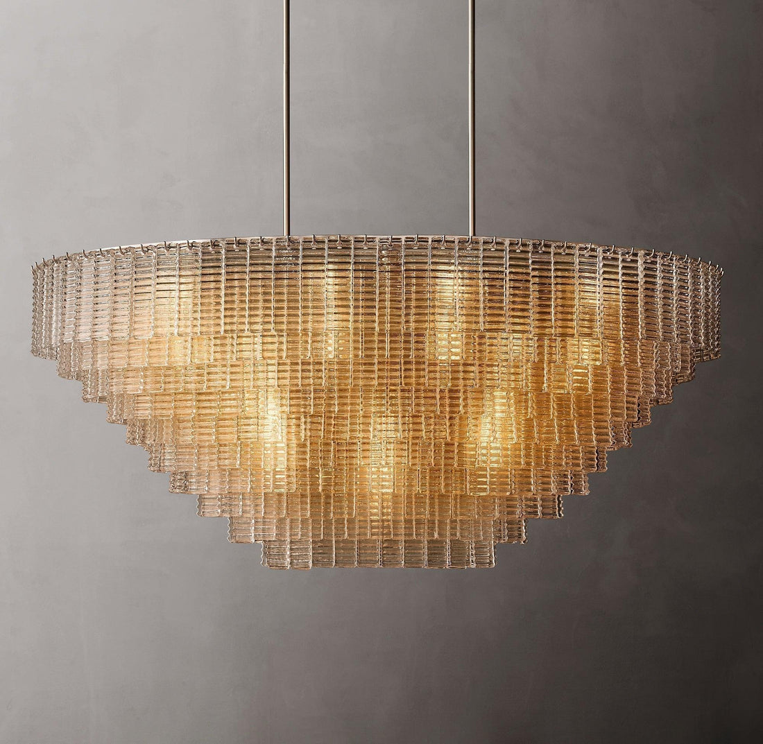 Sirene Glass OVAL Chandelier 65" - King Lamps