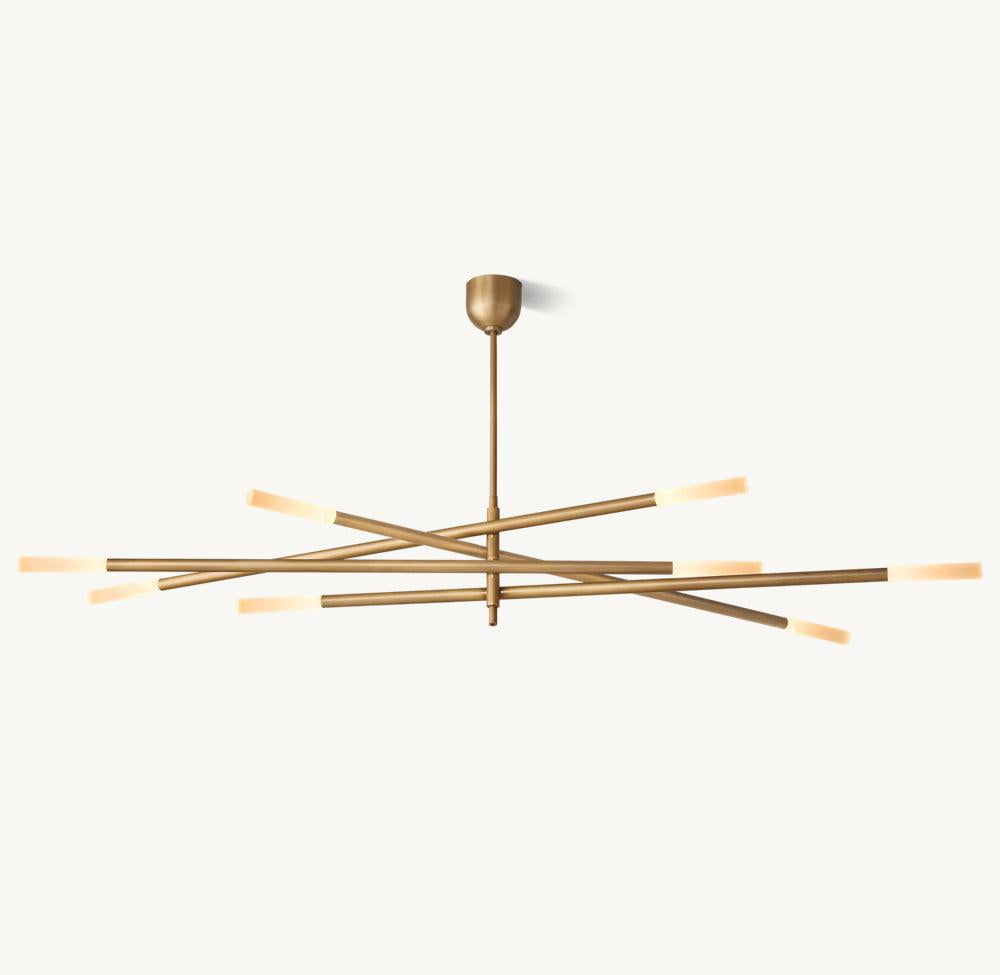 ROUSSEAU 8-LIGHT MOBILE ETCHED ROD CHANDELIER - King Lamps