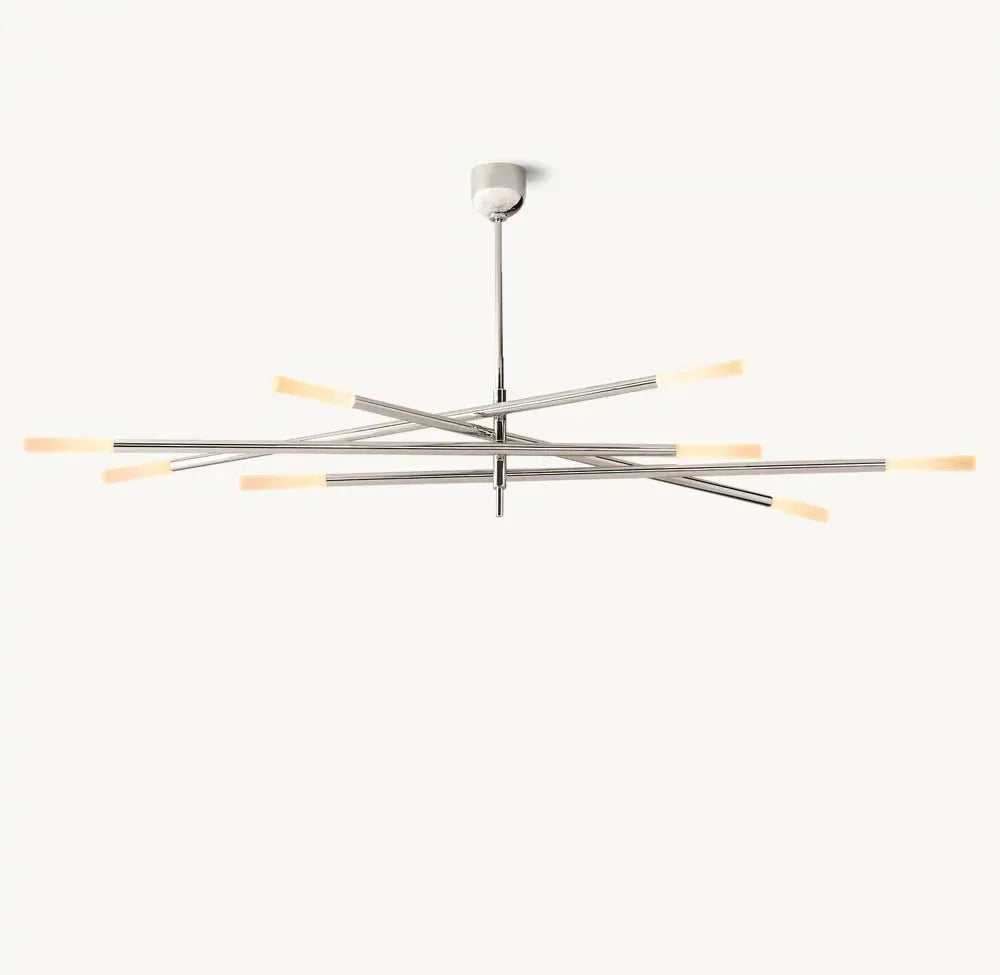 ROUSSEAU 8-LIGHT MOBILE ETCHED ROD CHANDELIER - King Lamps