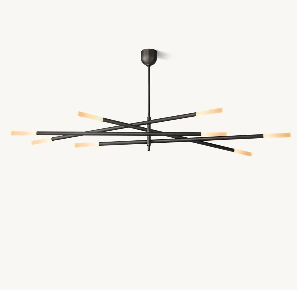 ROUSSEAU 8-LIGHT MOBILE ETCHED ROD CHANDELIER - King Lamps