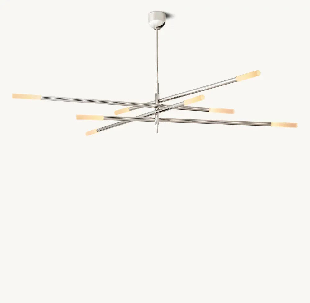 ROUSSEAU 8-LIGHT MOBILE ETCHED ROD CHANDELIER - King Lamps