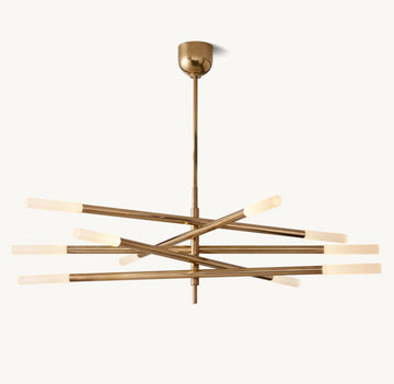 ROUSSEAU 10-LIGHT MOBILE ETCHED ROD CHANDELIER - King Lamps