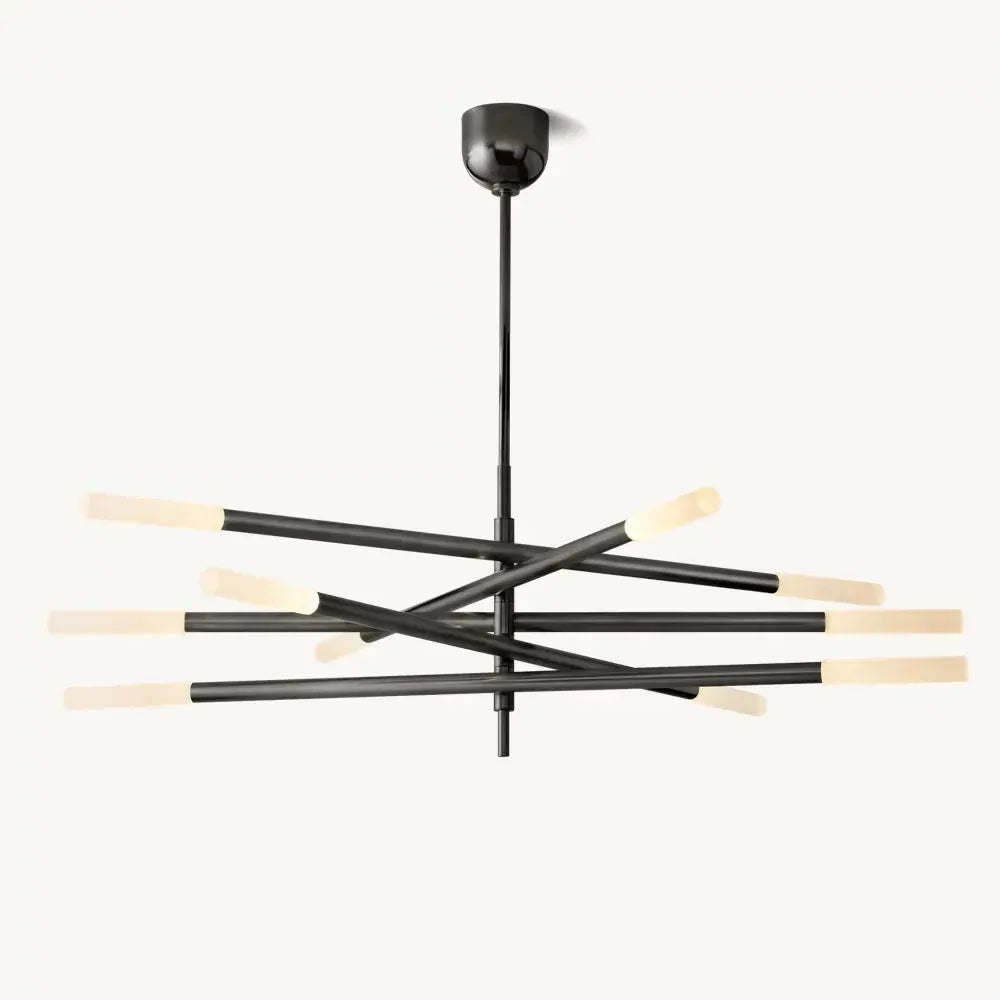 ROUSSEAU 10-LIGHT MOBILE ETCHED ROD CHANDELIER - King Lamps