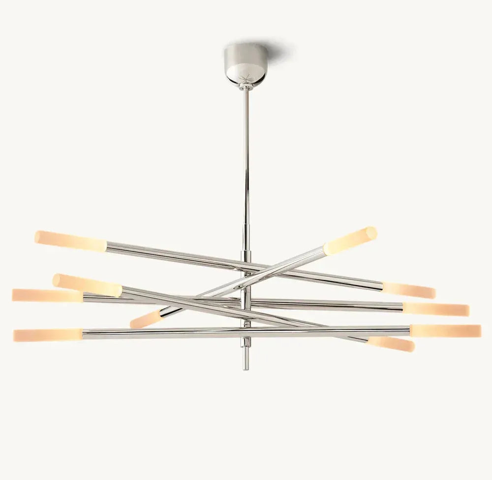 ROUSSEAU 10-LIGHT MOBILE ETCHED ROD CHANDELIER - King Lamps
