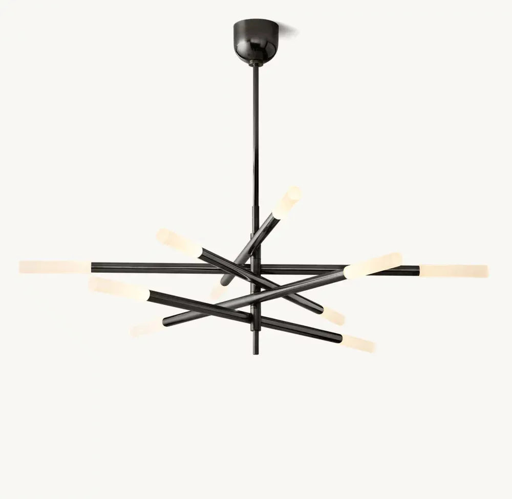 ROUSSEAU 10-LIGHT MOBILE ETCHED ROD CHANDELIER - King Lamps