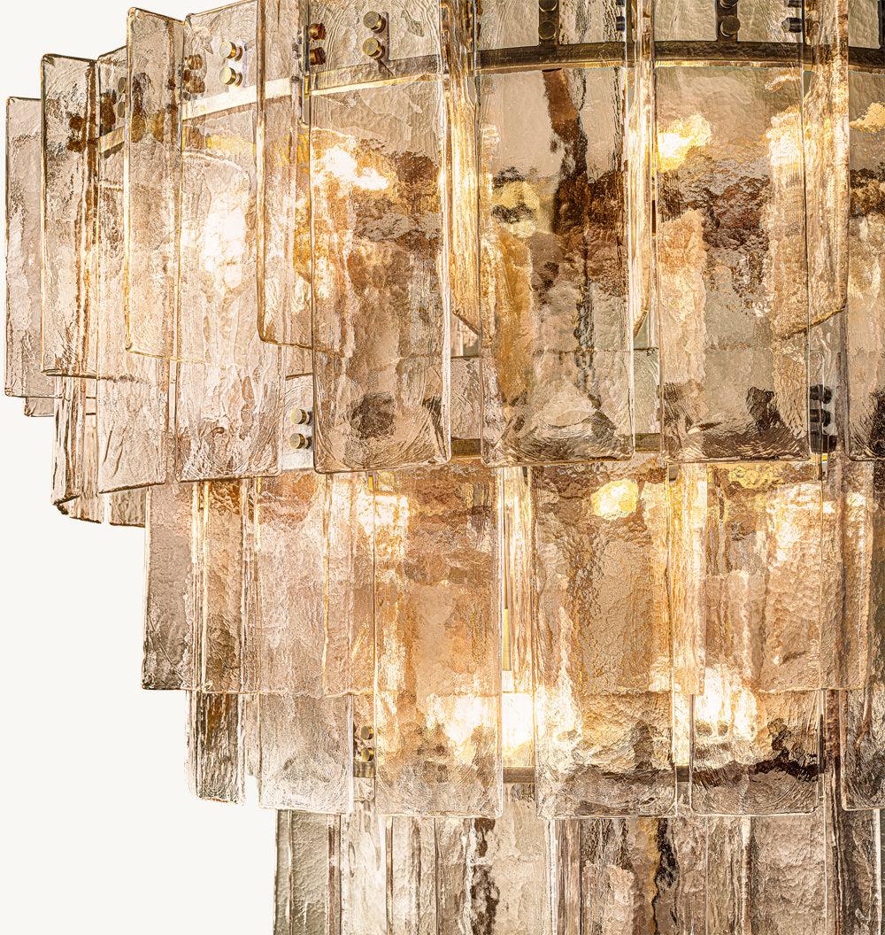 LATTICE SMOKE GLASS TIERED CHANDELIER 47" - King Lamps