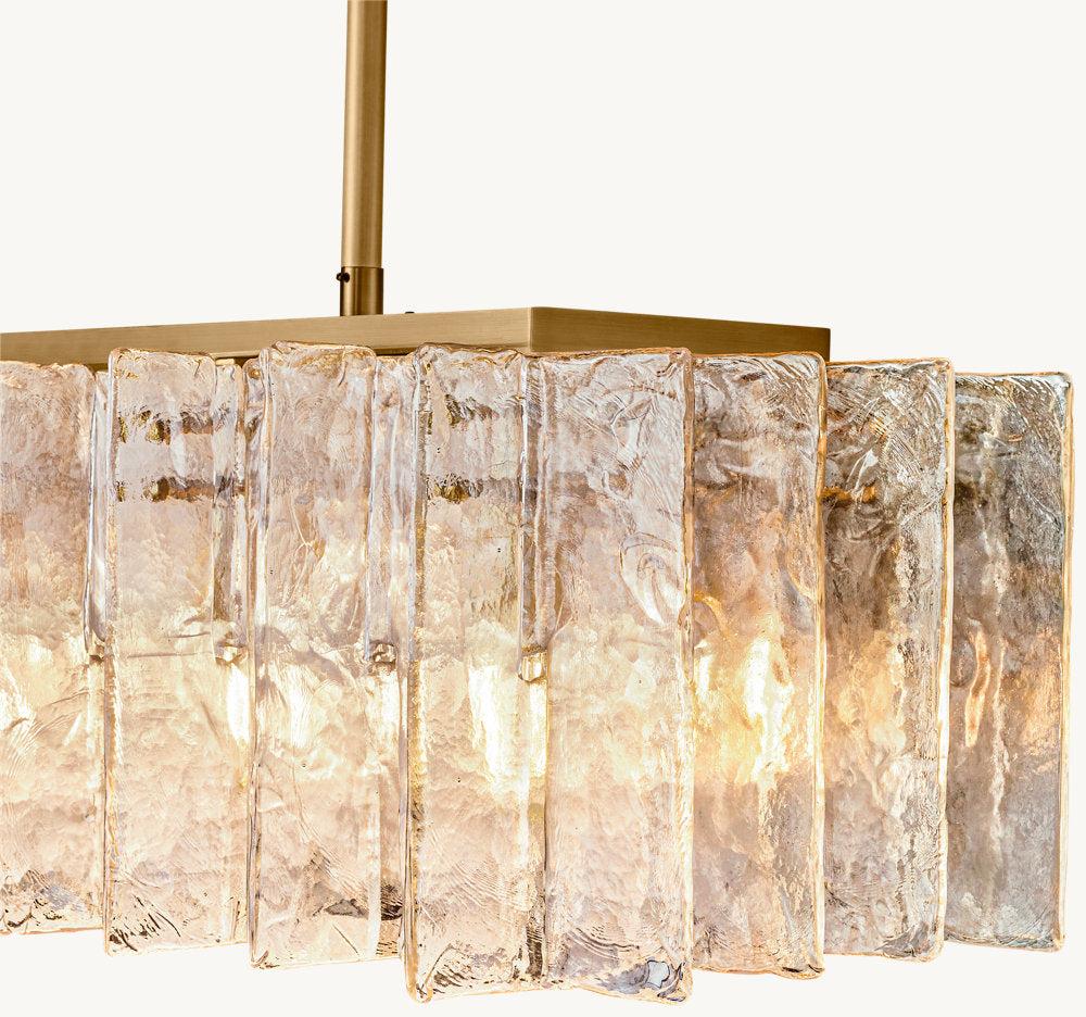 LATTICE SMOKE GLASS LINEAR CHANDELIER 67" - King Lamps