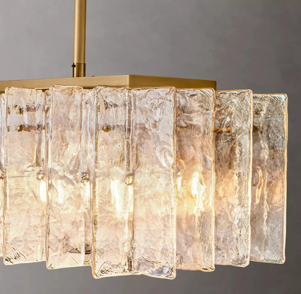 LATTICE SMOKE GLASS LINEAR CHANDELIER 67" - King Lamps