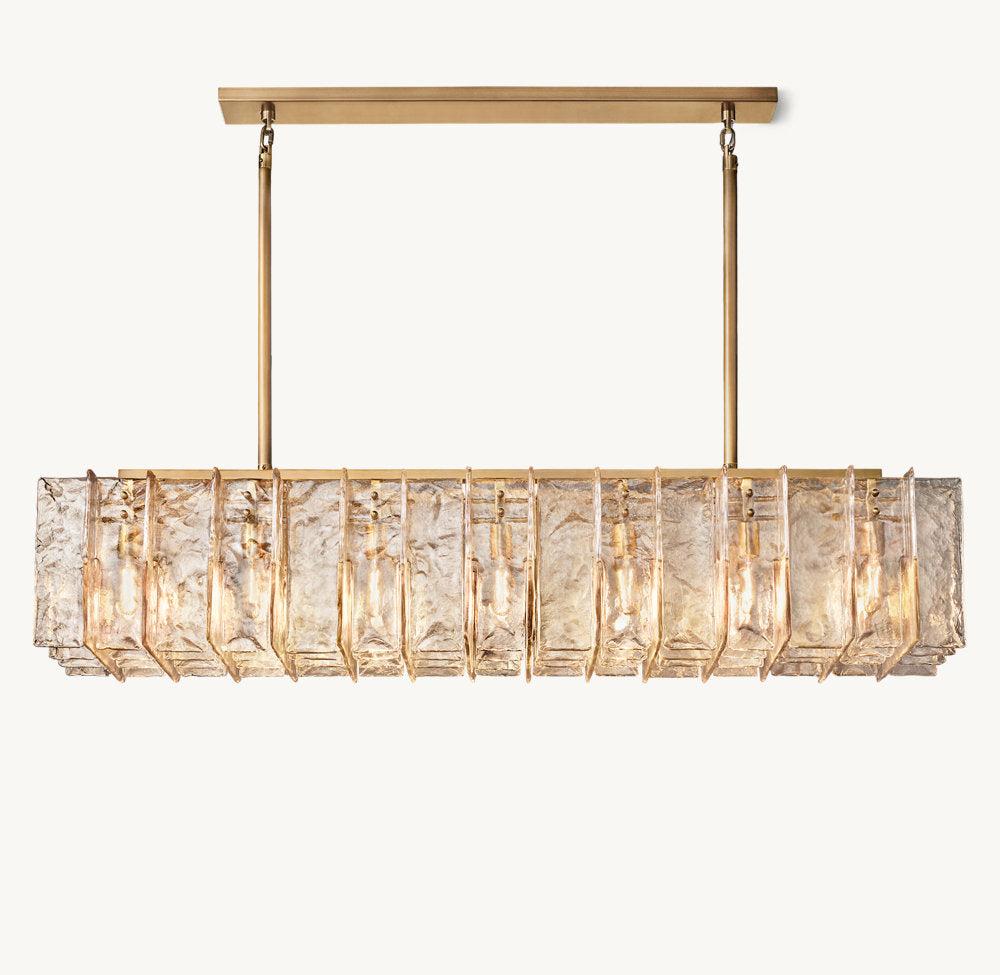 LATTICE SMOKE GLASS LINEAR CHANDELIER 67" - King Lamps
