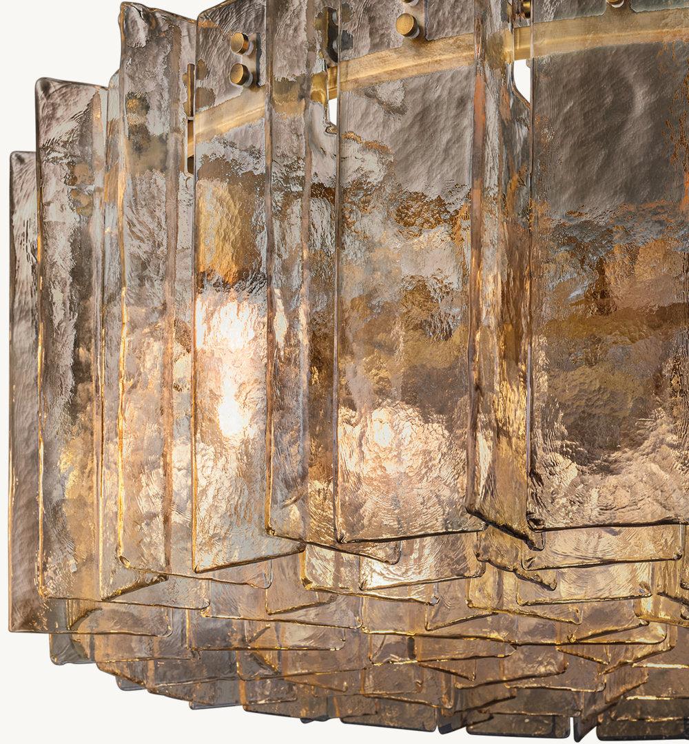 LATTICE SMOKE GLASS ROUND CHANDELIER 48" - King Lamps