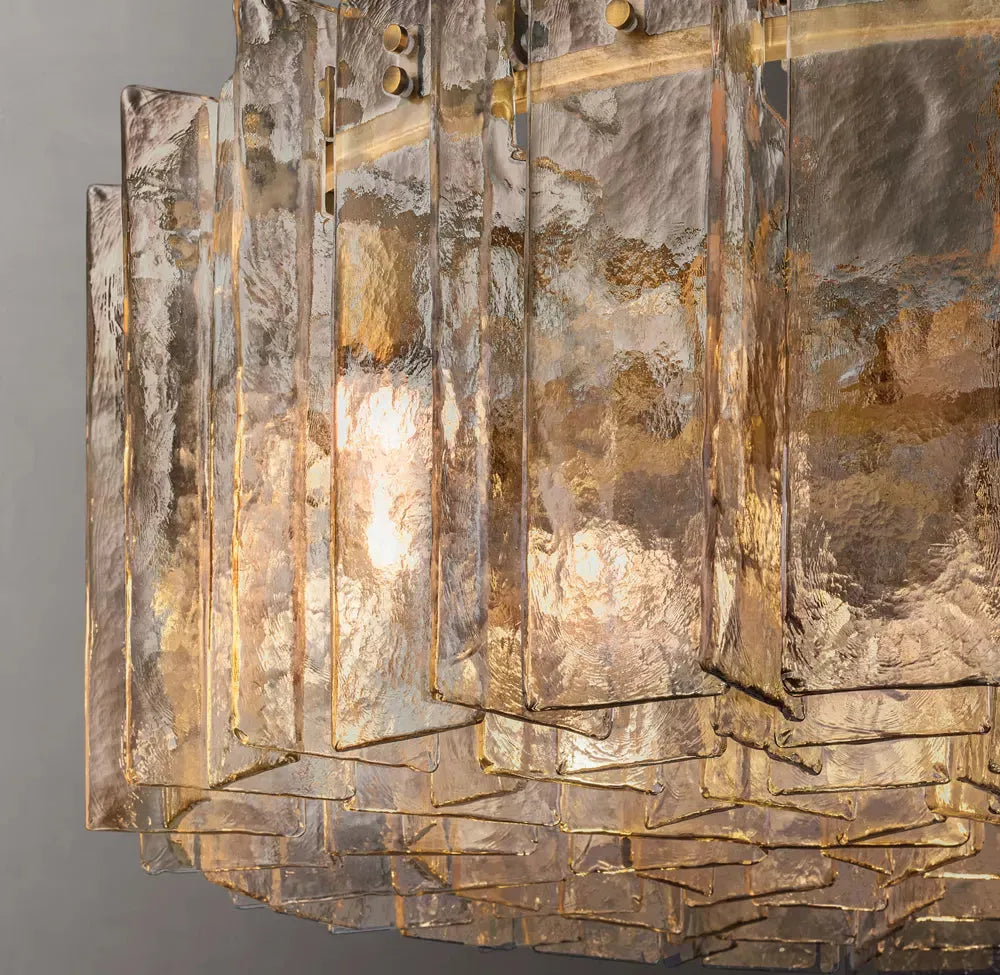 LATTICE SMOKE GLASS ROUND CHANDELIER 48" - King Lamps
