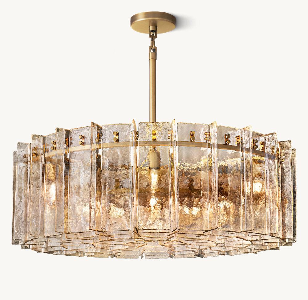 LATTICE SMOKE GLASS ROUND CHANDELIER 48" - King Lamps