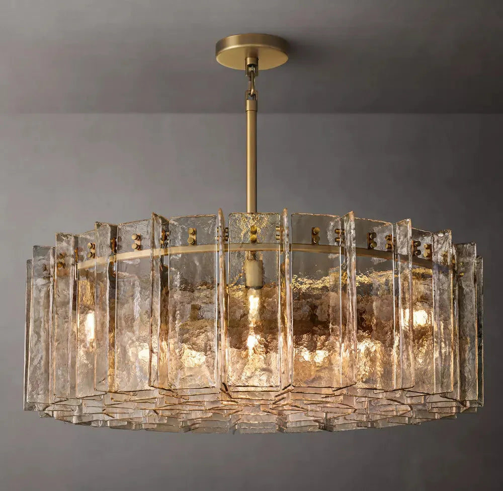 LATTICE SMOKE GLASS ROUND CHANDELIER 48" - King Lamps