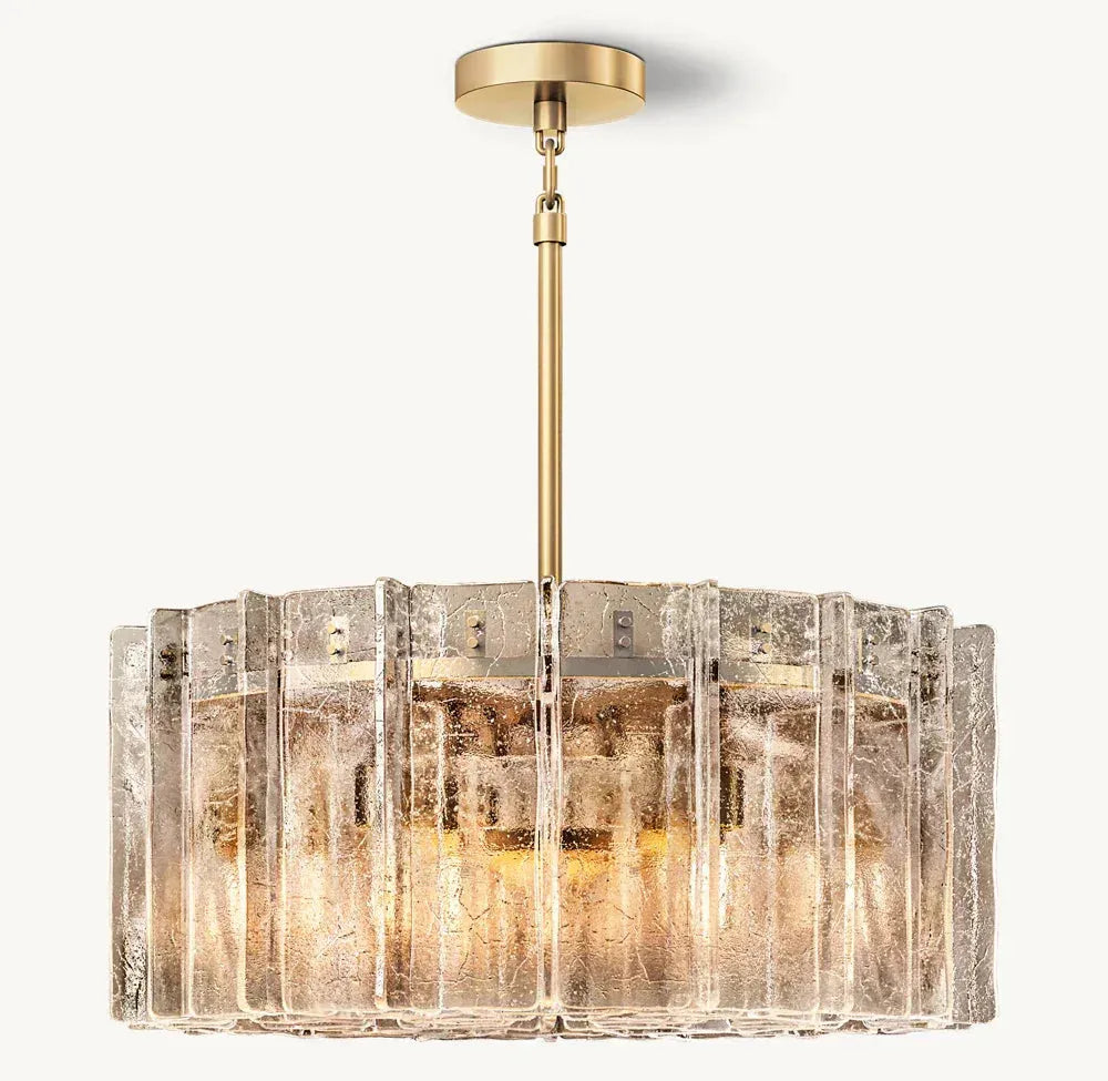 LATTICE SMOKE GLASS ROUND CHANDELIER 37" - King Lamps