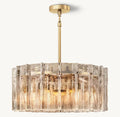 LATTICE SMOKE GLASS ROUND CHANDELIER 37