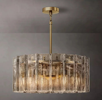 LATTICE SMOKE GLASS ROUND CHANDELIER 37" - King Lamps