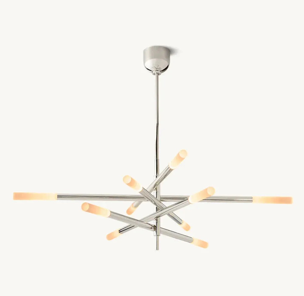 ROUSSEAU 10-LIGHT MOBILE ETCHED ROD CHANDELIER - King Lamps