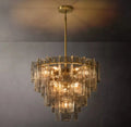 LATTICE SMOKE GLASS TIERED CHANDELIER 36