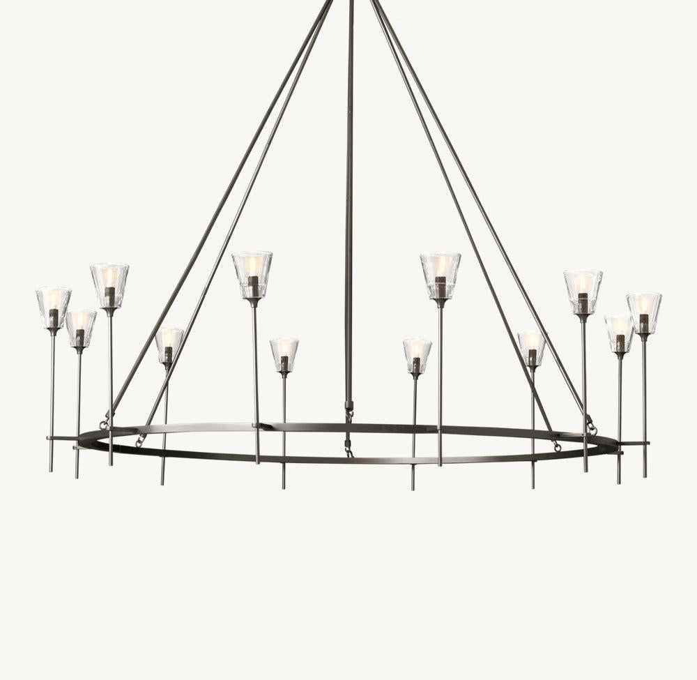 TROLCH DE VERRE ROUND CHANDELIER 70" - King Lamps