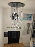 Rain Modern Round Glass Chandelier 36