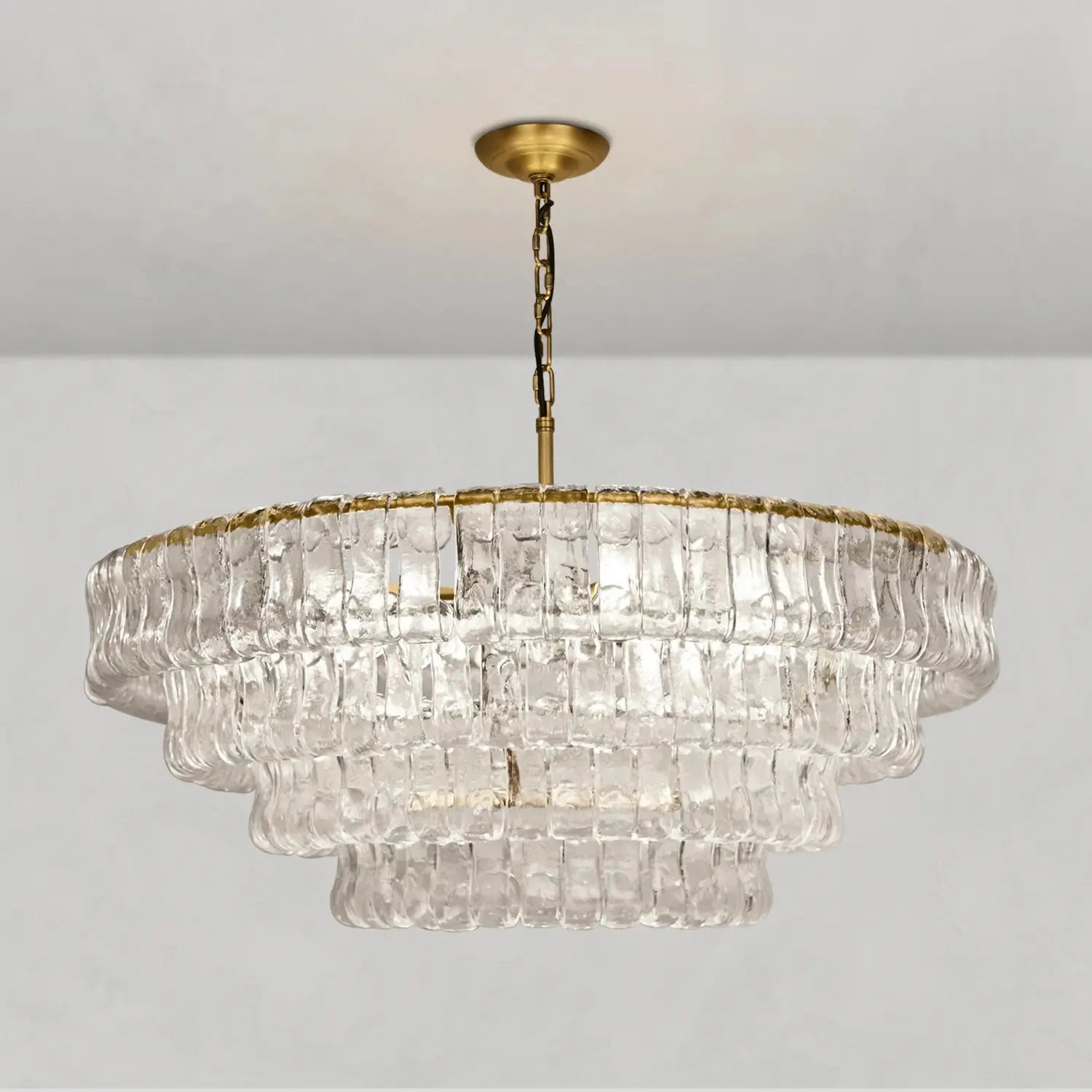 Art Glass Ghiaccio Round Chandelier 36" 48" 60" - King Lamps