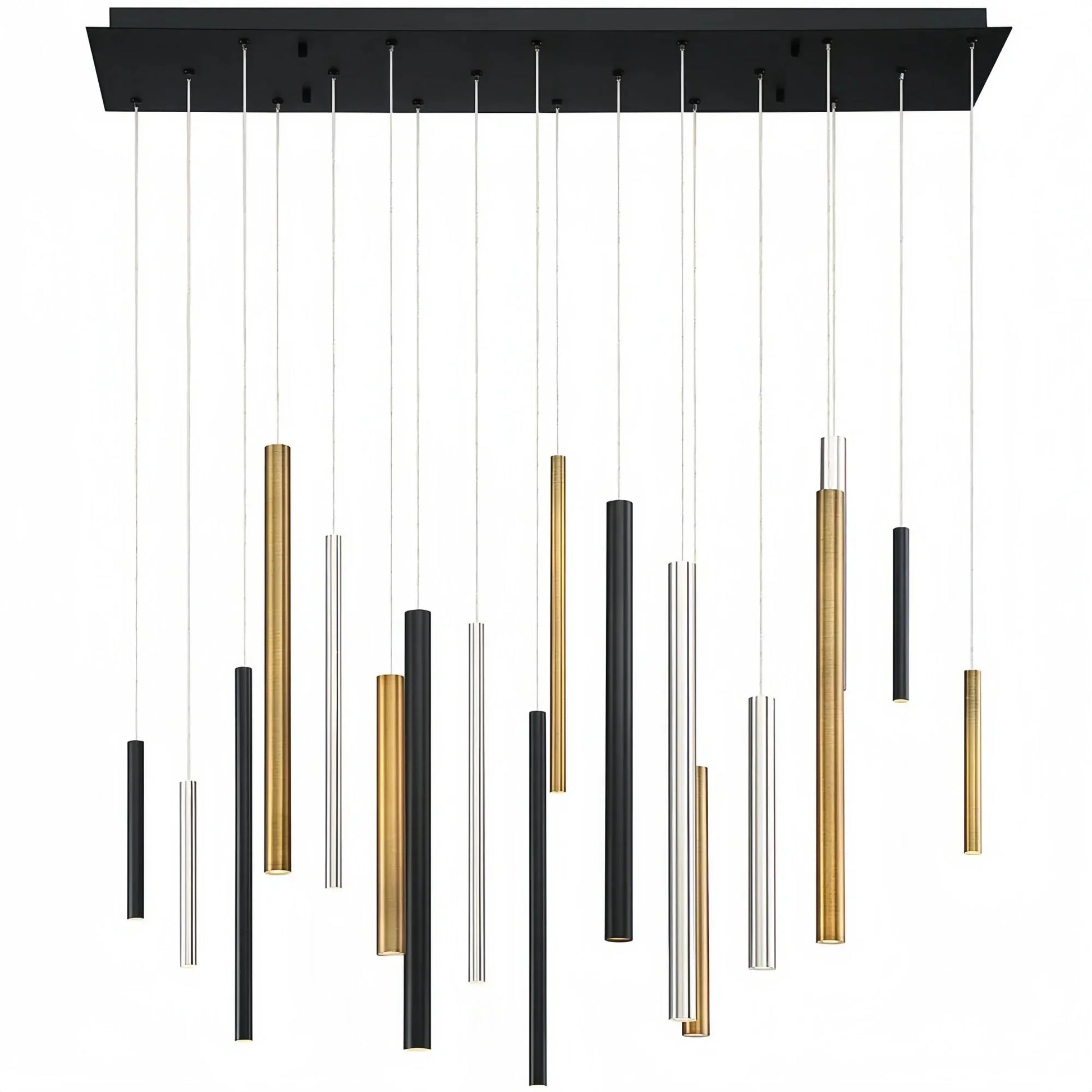 Santana Modern Linear Multi Light Pendant for Kitchen Island - 42"L x 10"W x 1.25"HAntique Brass & Black & Satin NickelKing Lamps