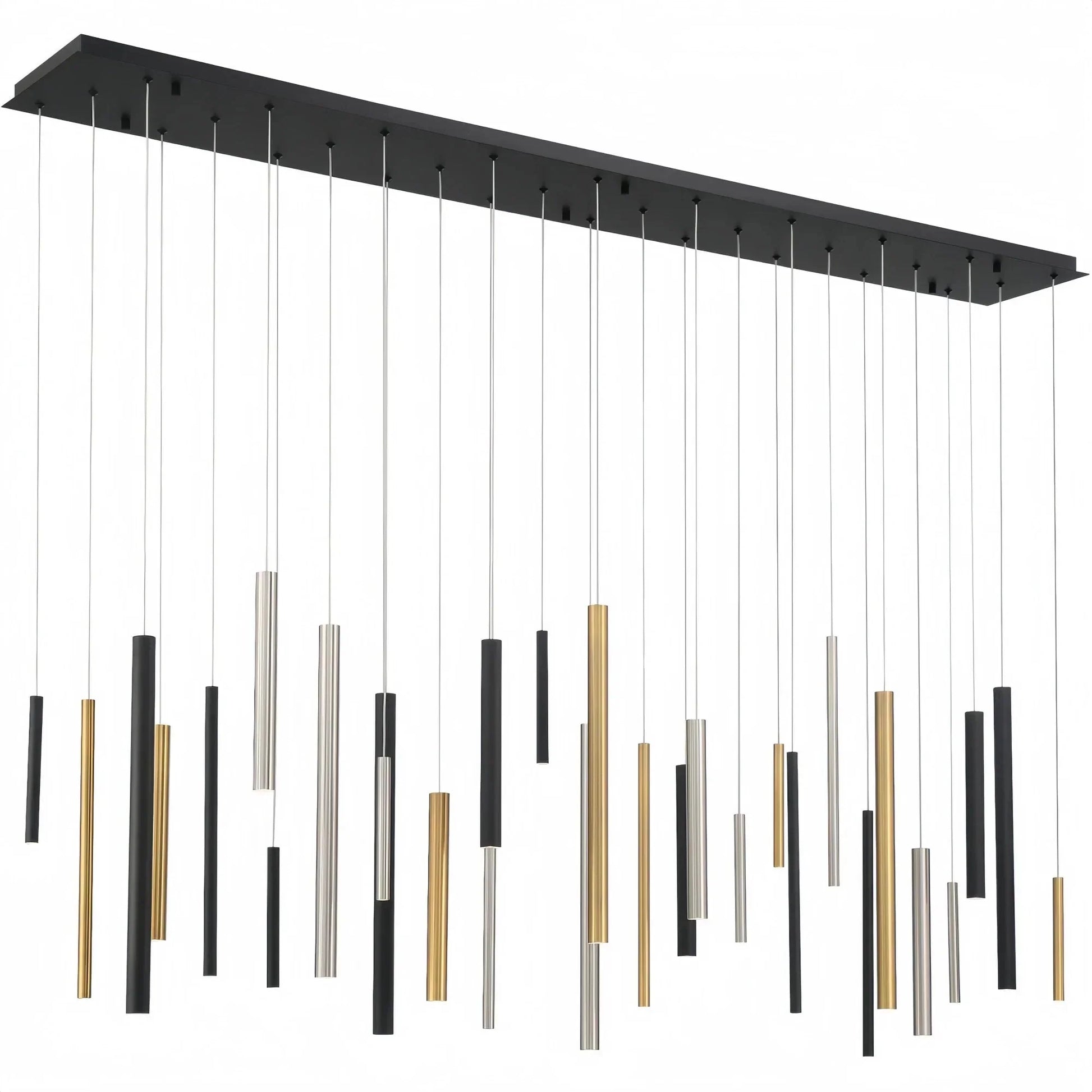 Santana Modern Linear Multi Light Pendant for Kitchen Island - 70.75"L x 8.75"W x 1.25"HAntique Brass & Black & Satin NickelKing Lamps