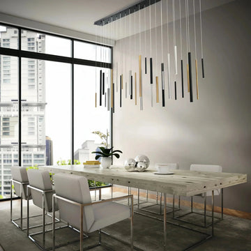 Santana Modern Linear Multi Light Pendant for Kitchen Island - 42"L x 10"W x 1.25"HAntique BrassKing Lamps