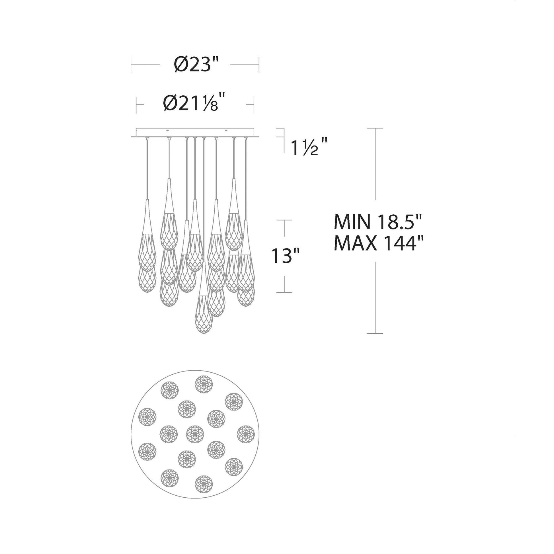 Hibiscas LED Multi Light Pendant Light - King Lamps