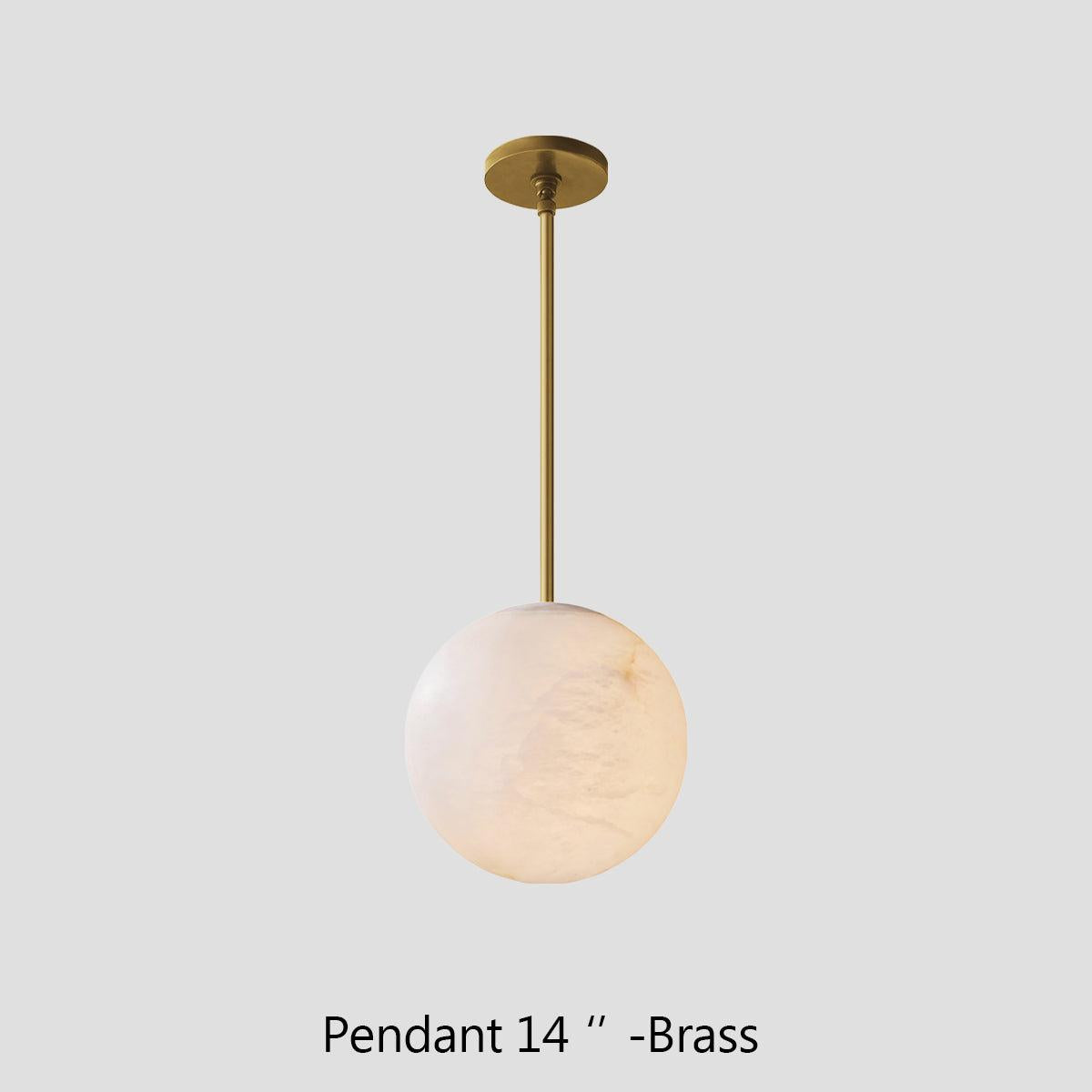 Hand-Carved Alabaster Globe Pendant - King Lamps