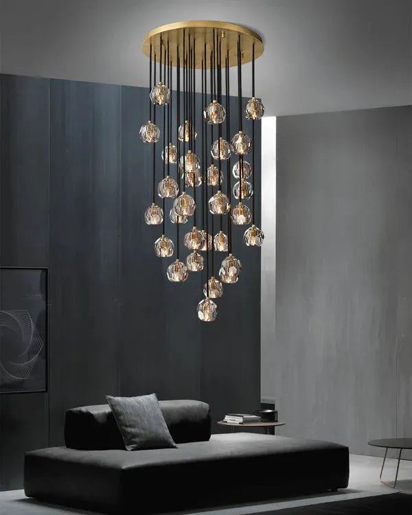 Boule Crystal Round Cluster Chandelier 40" - King Lamps