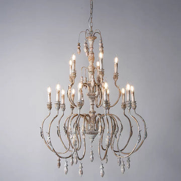 French Vintage Candle Chandelier for Living Room/Bedroom-King Lamps