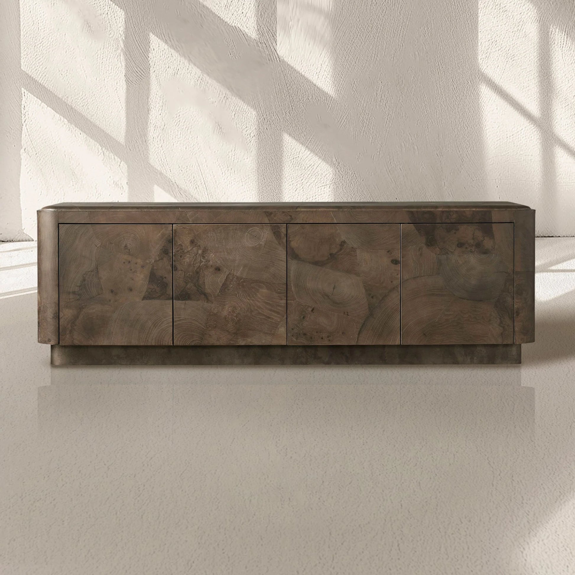 Loranco TV Stand Unit Wood Sideboard Media Console Ash Entryways Storage Cabinet