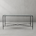 Thaddeus Forged Iron Rectangle Glass Console Table 60