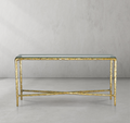 Thaddeus Forged Iron Rectangle Glass Console Table 60