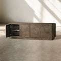 Loranco TV Stand Unit Wood Sideboard Media Console Ash Entryways Storage Cabinet