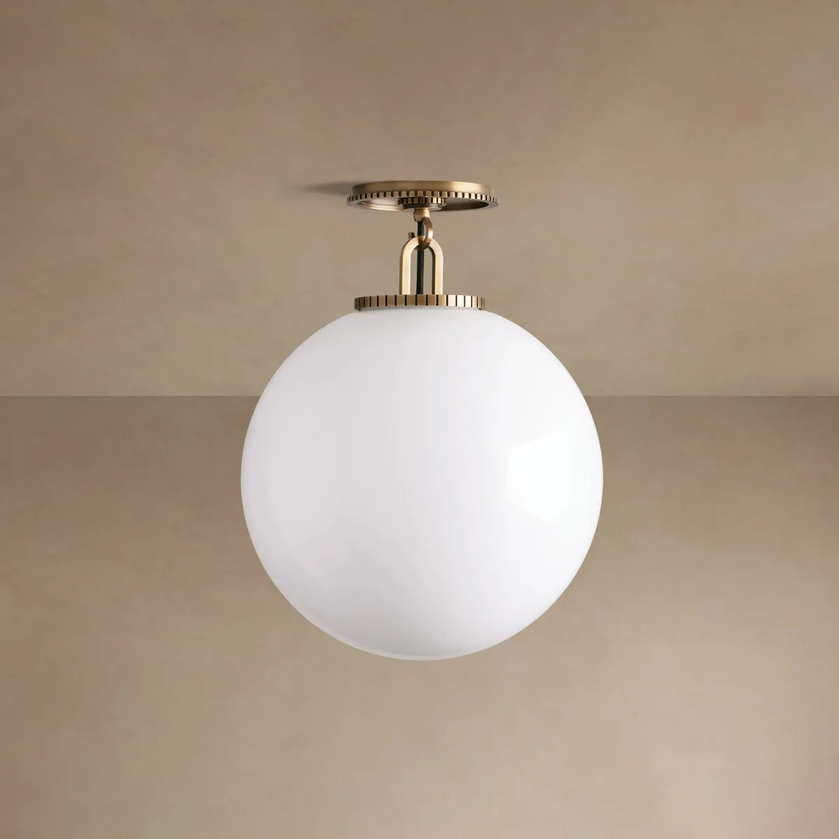 Wescott Globe Flush Mount Brass Milk
