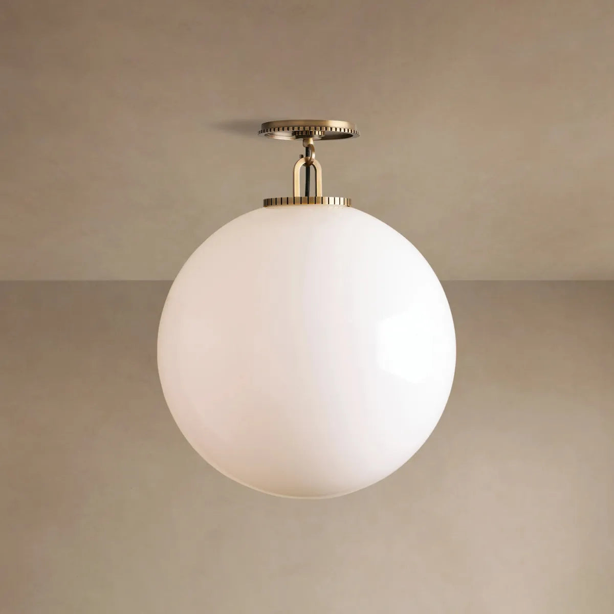 Wescott Globe Flush Mount Brass Milk