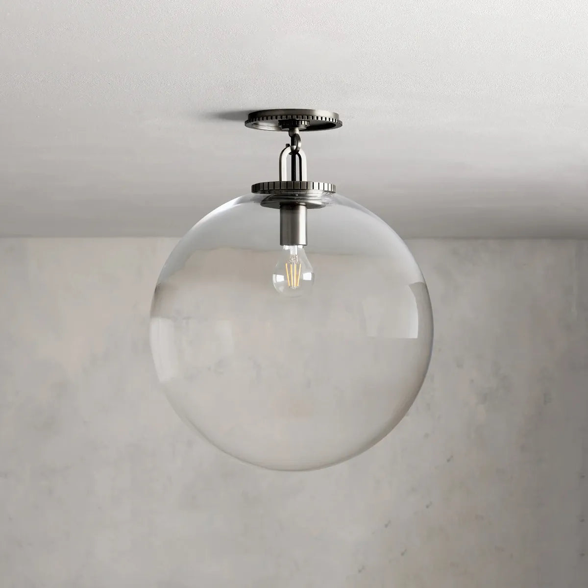 Wescott Globe Flush Mount Bronze Clear