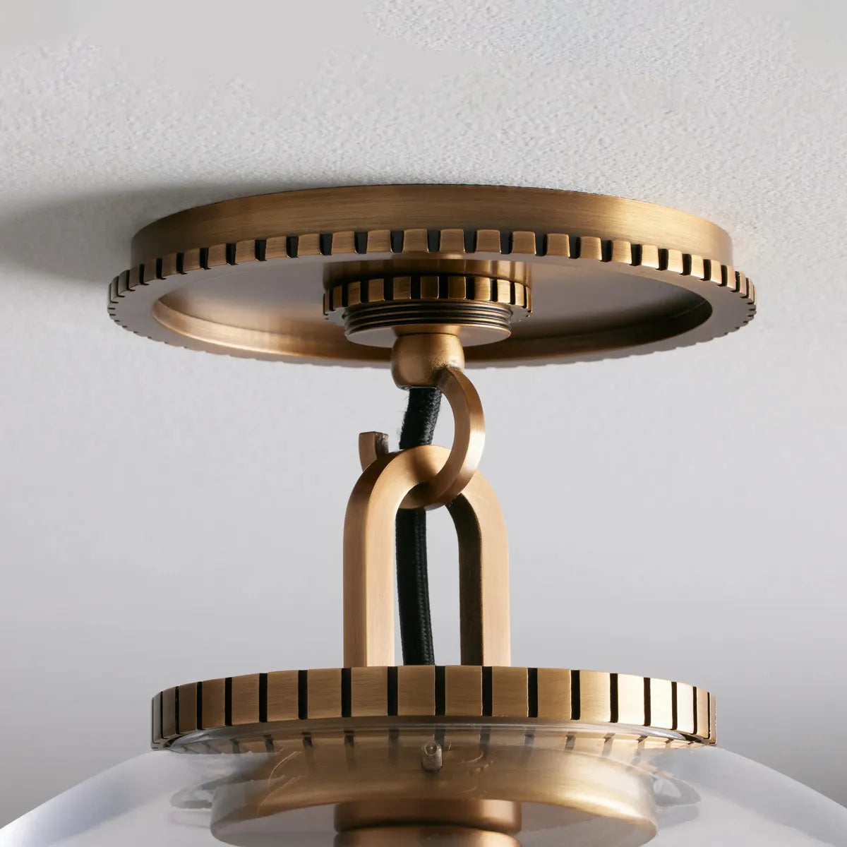 Wescott Globe Flush Mount Brass Clear