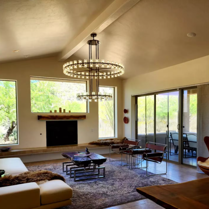 Arcachon Round 2-Tier Chandelier 60" For Dining Room Kitchen island - King Lamps