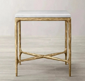Vintage Forged Iron Mabrble Square Side Table 18
